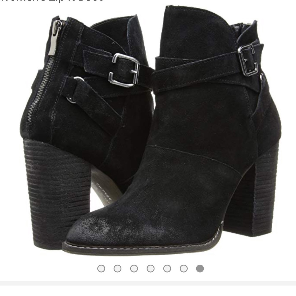 Chinese Laundry Zip It boot black suede